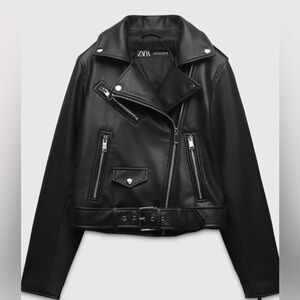Zara Women's Faux Leather Biker Jacket